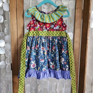 Matilda Jane Miss Swiss Dress Paint By Numbers Ruffle Dress Boutique Sz 2